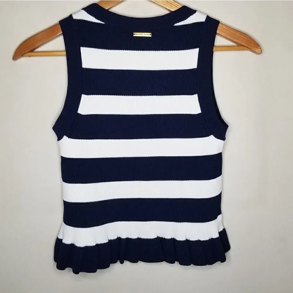 Michael Kors sleeveless top new with tags blue and white Women's size medium